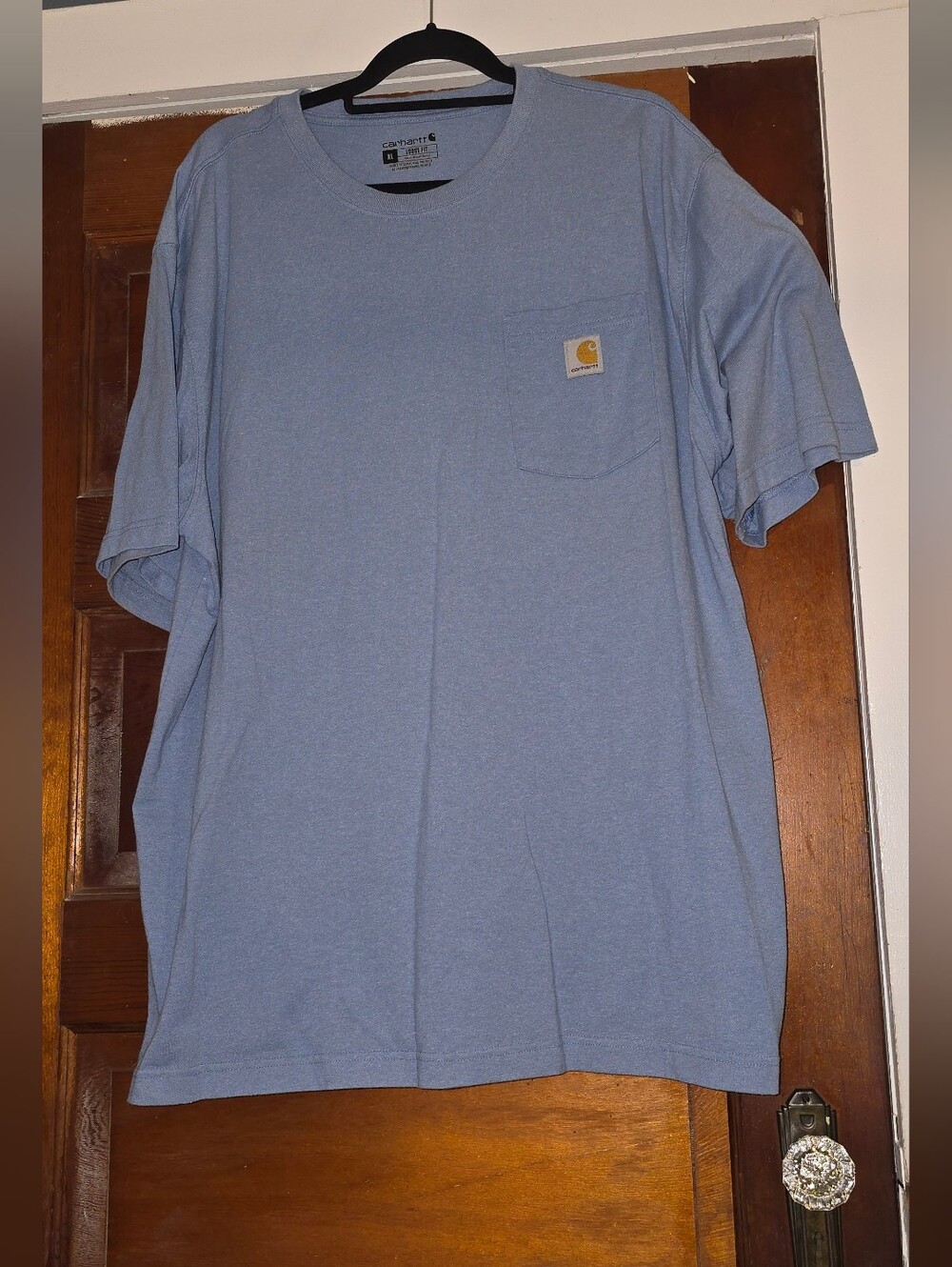 Carhartt Men’s Short Sleeve Pocket T‑Shirt in Heather Blue